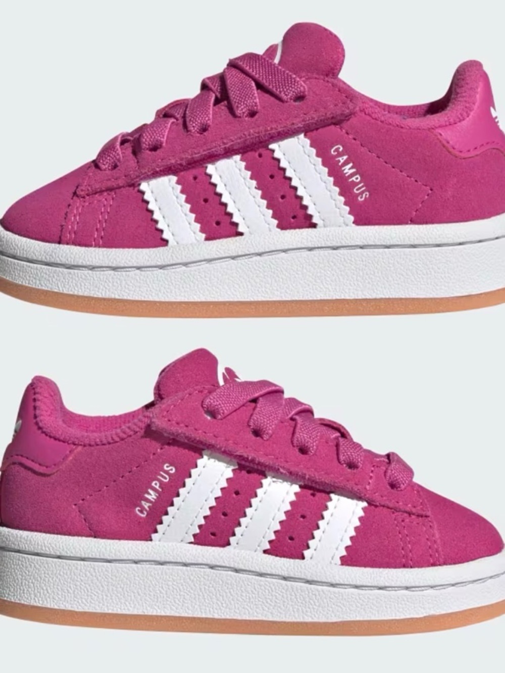 adidas Kids Campus Sneakers in Magenta with White Stripes